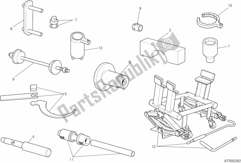 All parts for the 01b - Workshop Service Tools of the Ducati Multistrada 1200 S Pikes Peak Brasil 2015